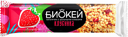 БАТОНЧИК БИОКЕЙ С КЛУБНИКОЙ И ЦЕЛЬНЫМИ ЗЛАКАМИ 25Г