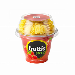 БЗМЖ ЙОГУРТ ФРУТТИС ВКУСНЫЙ ПЕРЕРЫВ С ТОППЕРОМ 180Г 2,5% КЛУБНИКА-ЗЕМЛЯНИКА