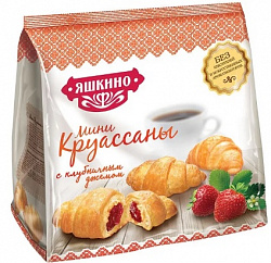 КРУАССАНЫ МИНИ ЯШКИНО КЛУБНИЧНЫЙ ДЖЕМ 180ГР